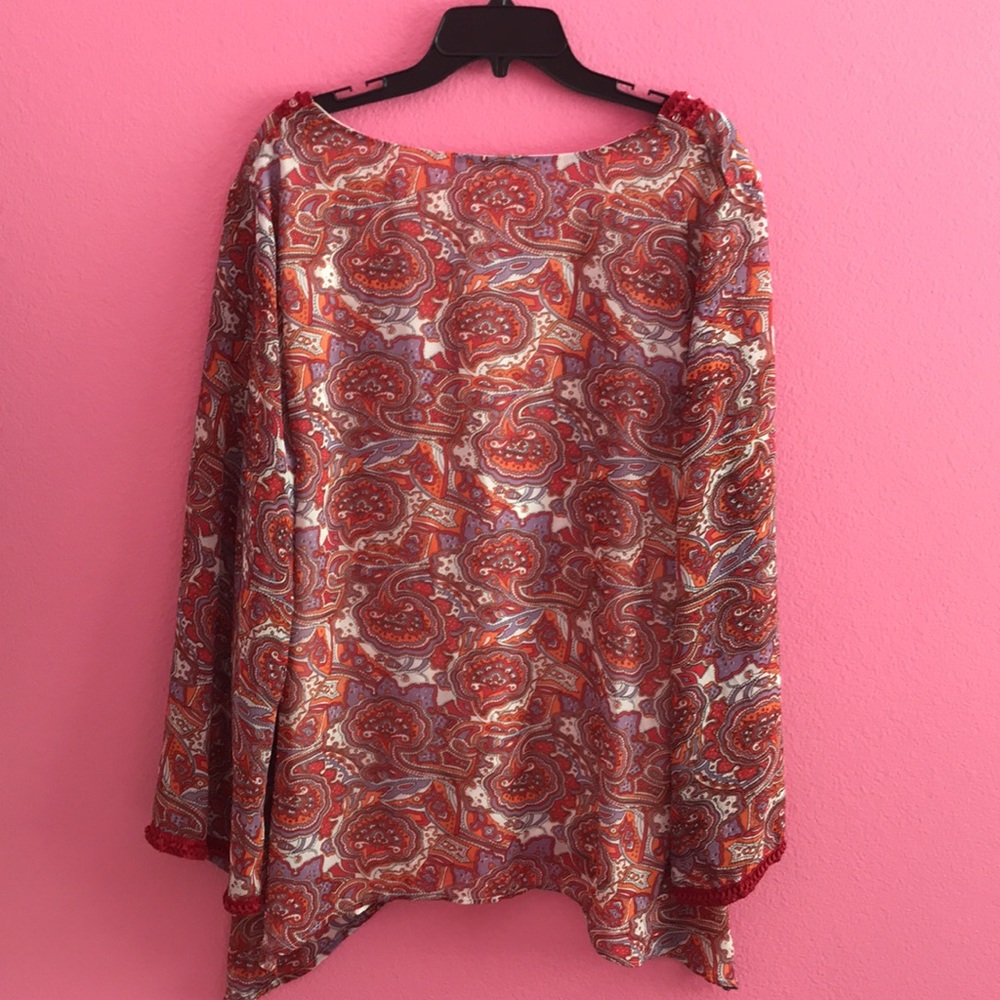 Maria Gabrielle paisley long sleeve blouse 3X - Picture 8 of 11